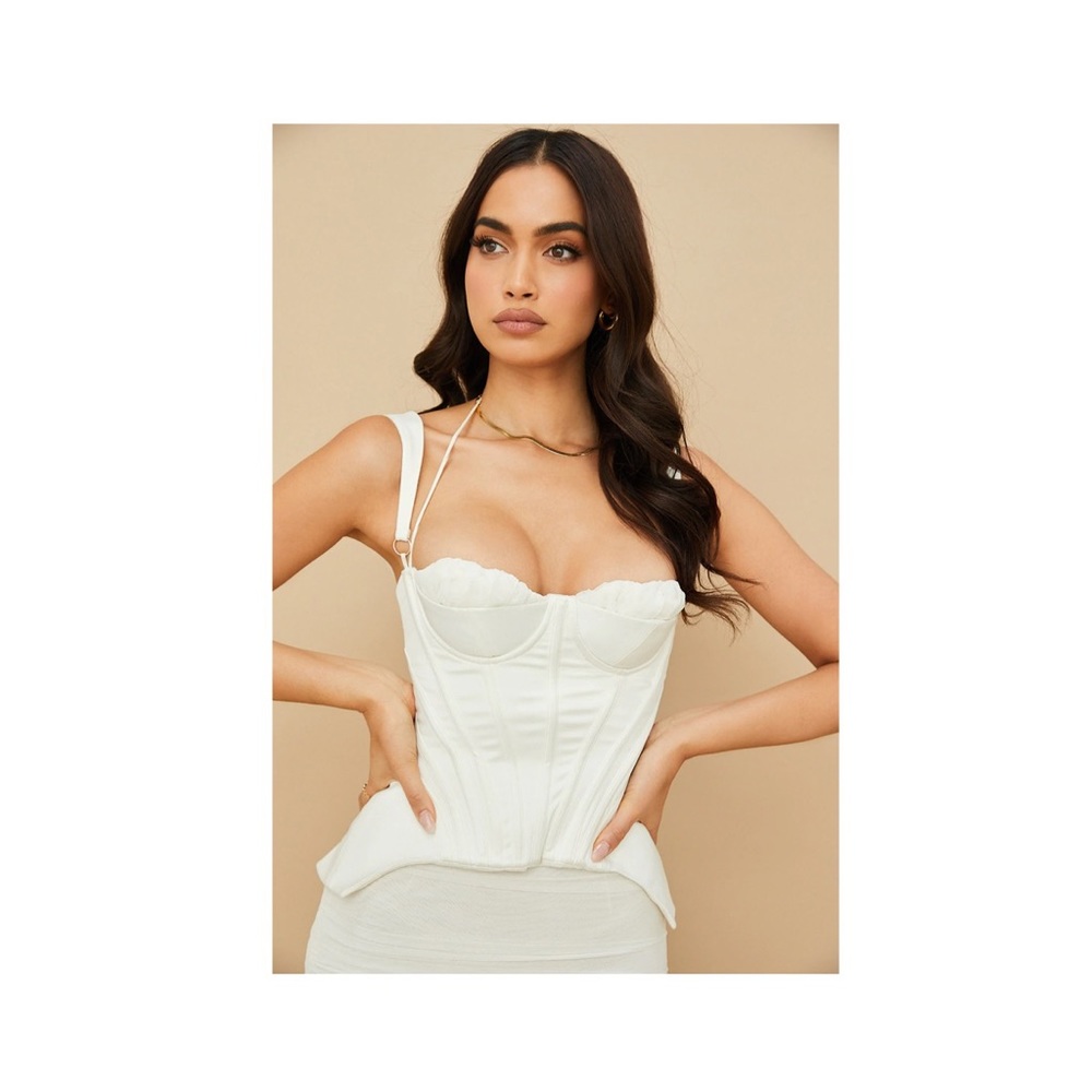 House of CB TALYA IVORY CORSET MIDI Dress M